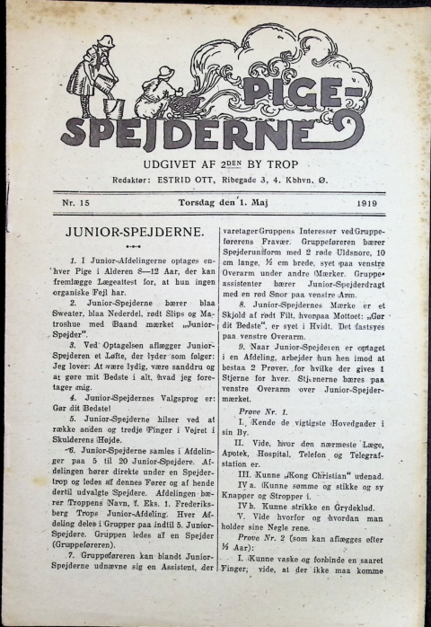 Forside: Pigespejderne 1919 årg 2 nr. 15