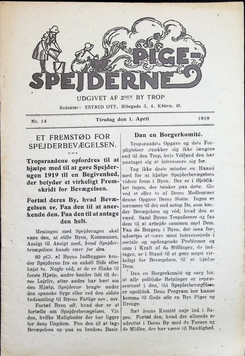 Forside: Pigespejderne 1919 årg 2 nr. 14