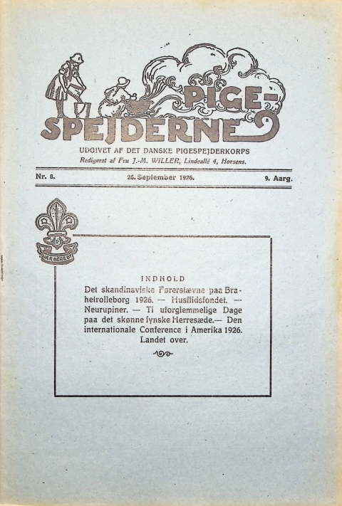 Forside: Pigespejderne 1926 årg 9 nr. 8