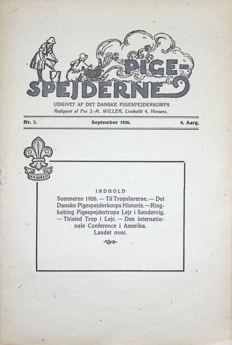 Forside: Pigespejderne 1926 årg 9 nr. 7