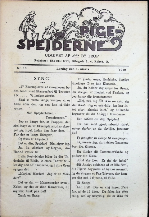 Forside: Pigespejderne 1919 årg 2 nr. 13