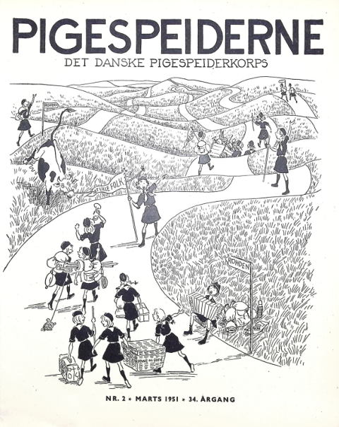Forside: Pigespejderne 1951 årg 34 nr. 2
