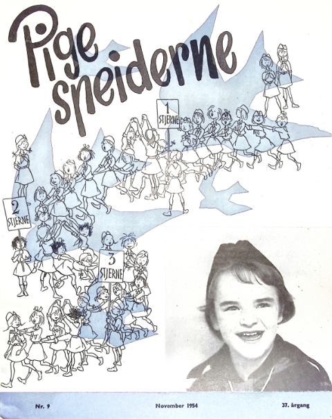 Forside: Pigespejderne 1954 årg 37 nr. 9