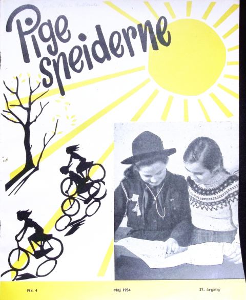 Forside: Pigespejderne 1954 årg 37 nr. 4