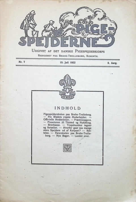 Forside: Pigespejderne 1922 årg 5 nr. 7
