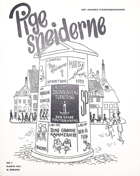Forside: Pigespejderne 1953 årg 36 nr. 2
