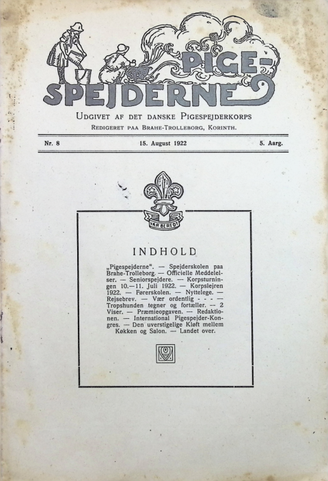 Forside: Pigespejderne 1922 årg 5 nr. 8