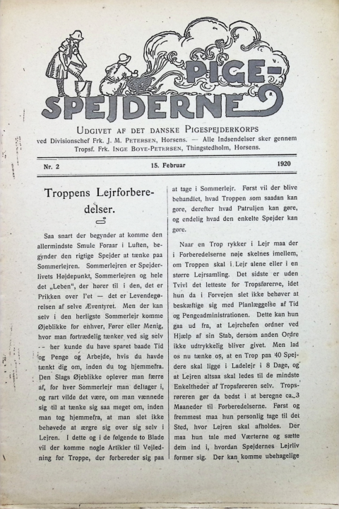 Forside: Pigespejderne 1920 årg 3 nr. 2