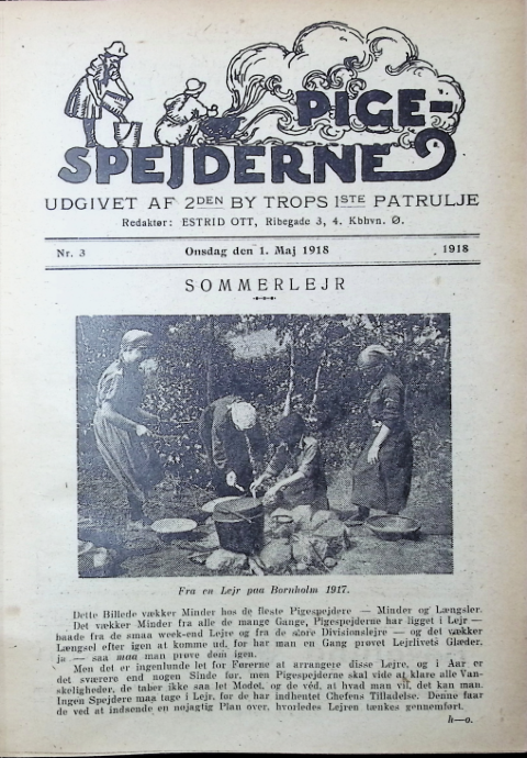 Forside: Pigespejderne 1918 årg nr. 3