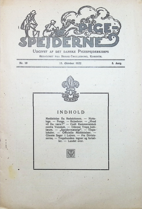Forside: Pigespejderne 1922 årg 5 nr. 10
