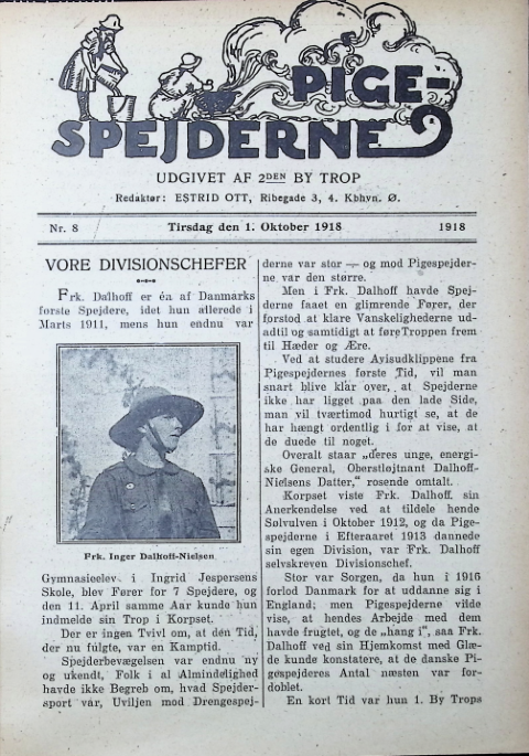 Forside: Pigespejderne 1918 årg nr. 8