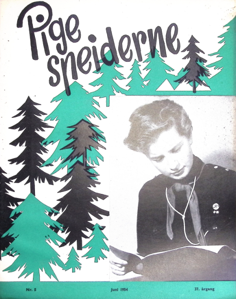 Forside: Pigespejderne 1954 årg 37 nr. 5