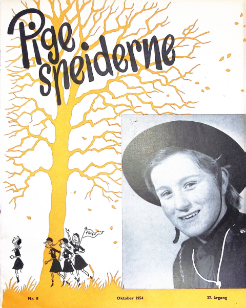Forside: Pigespejderne 1954 årg 37 nr. 8