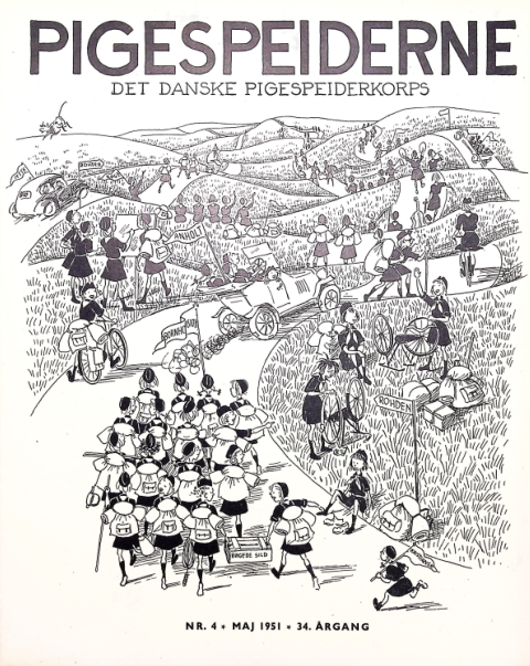 Forside: Pigespejderne 1951 årg 34 nr. 4