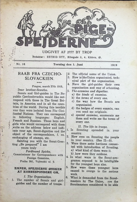 Forside: Pigespejderne 1919 årg 2 nr. 16