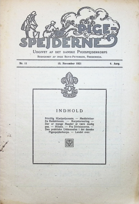 Forside: Pigespejderne 1921 årg 4 nr. 11
