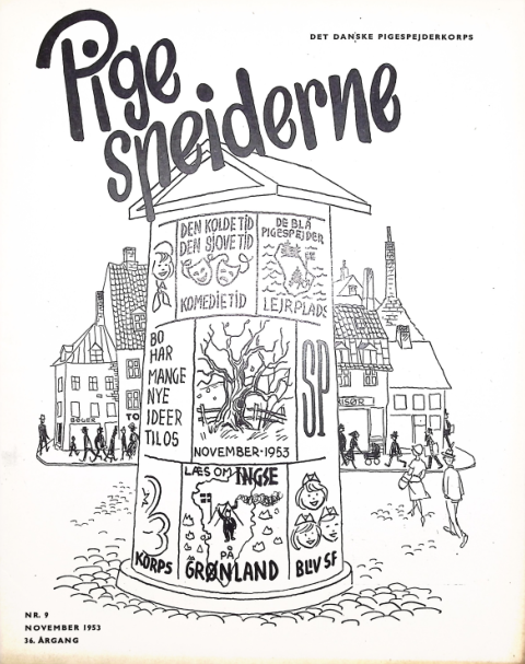 Forside: Pigespejderne 1953 årg 36 nr. 9