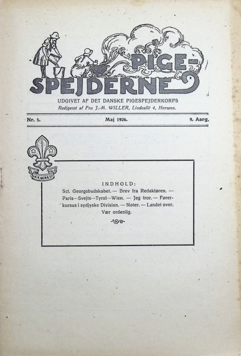 Forside: Pigespejderne 1926 årg 9 nr. 5