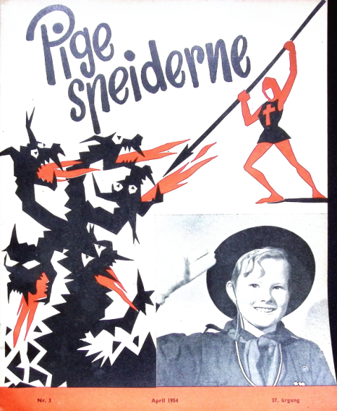 Forside: Pigespejderne 1954 årg 37 nr. 3