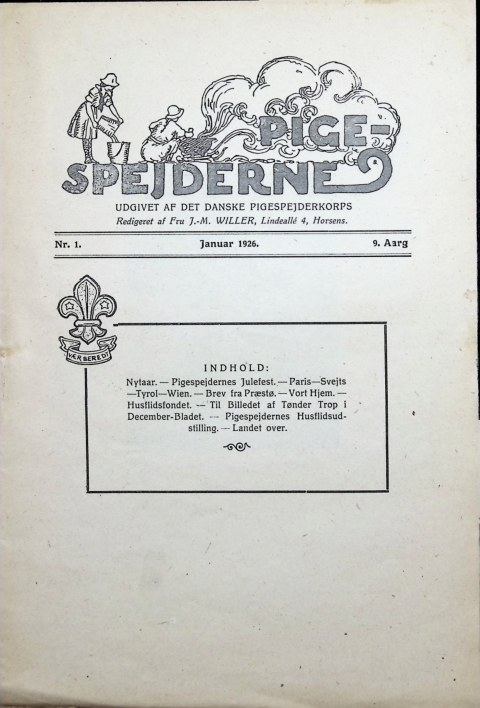 Forside: Pigespejderne 1926 årg 9 nr. 1