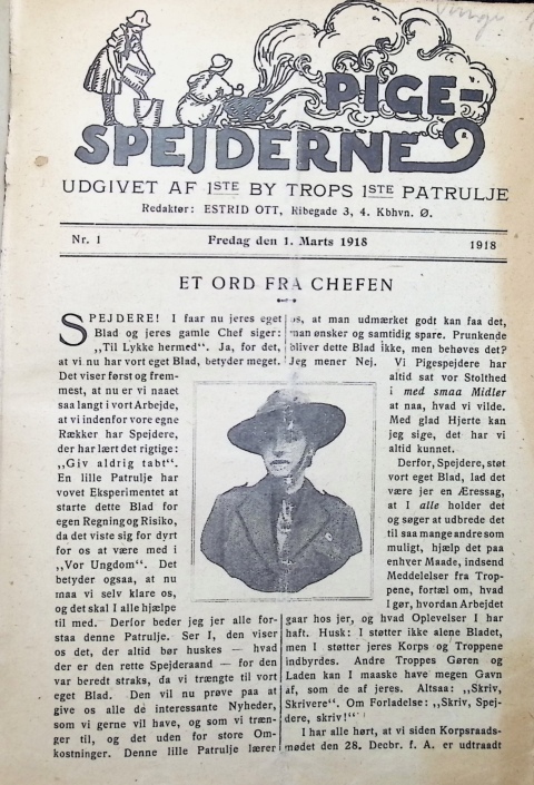 Forside: Pigespejderne 1918 årg nr. 1