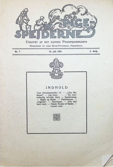 Forside: Pigespejderne 1921 årg 4 nr. 7