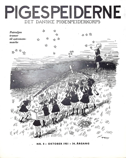 Forside: Pigespejderne 1951 årg 34 nr. 8