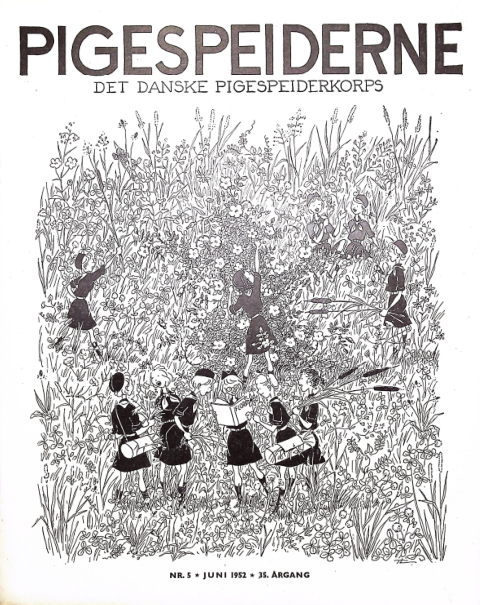 Forside: Pigespejderne 1952 årg 35 nr. 5