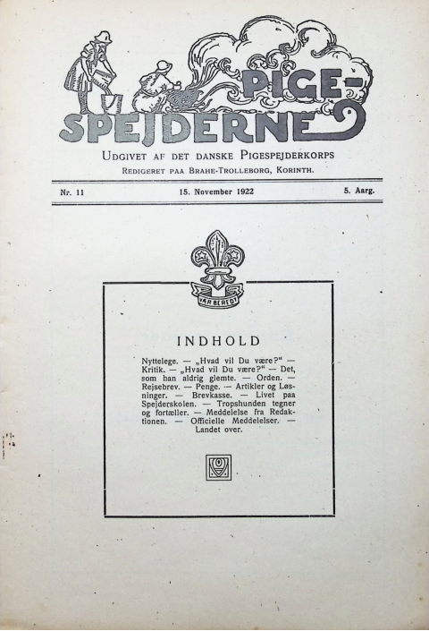 Forside: Pigespejderne 1922 årg 5 nr. 11