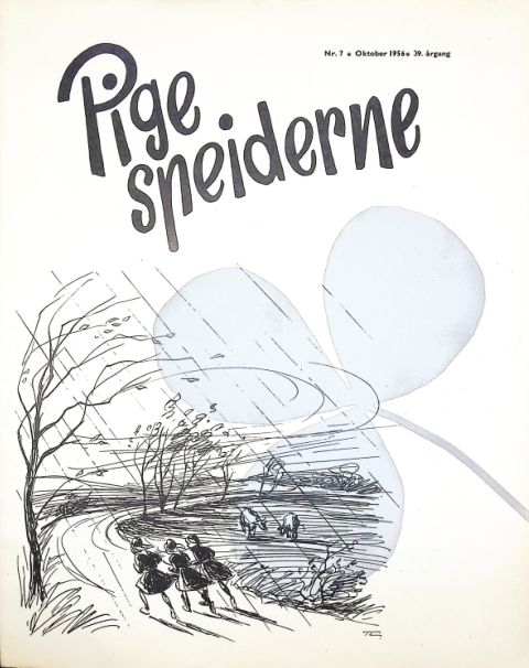 Forside: Pigespejderne 1956 årg 39 nr. 7