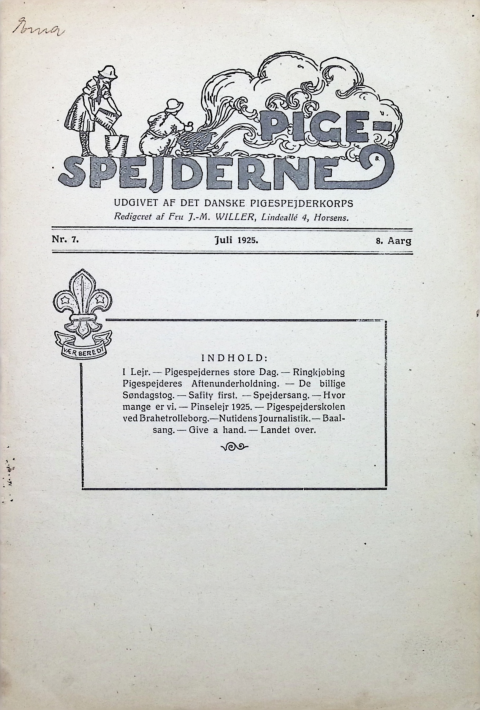 Forside: Pigespejderne 1925 årg 8 nr. 7