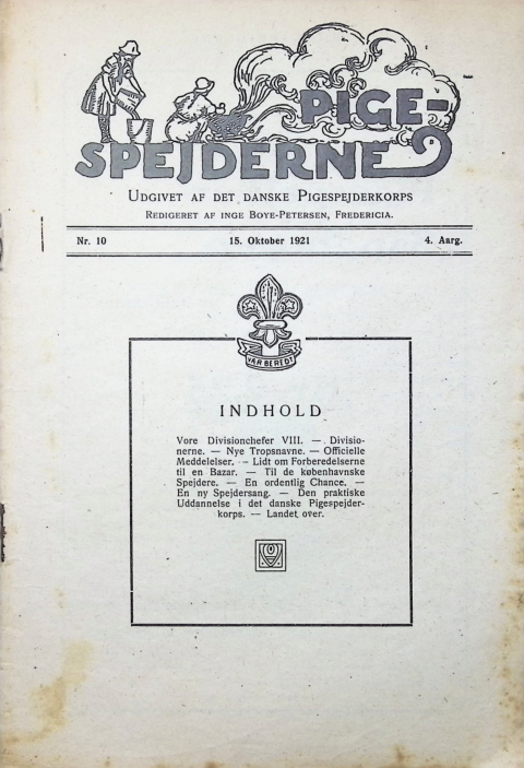 Forside: Pigespejderne 1921 årg 4 nr. 10