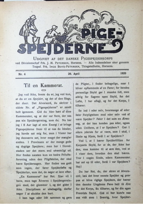 Forside: Pigespejderne 1920 årg 3 nr. 4