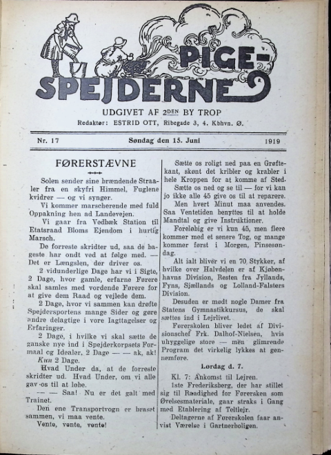 Forside: Pigespejderne 1919 årg 2 nr. 17
