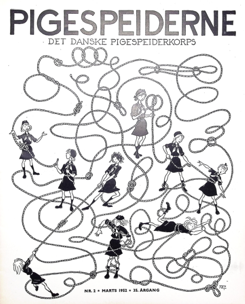 Forside: Pigespejderne 1952 årg 35 nr. 2