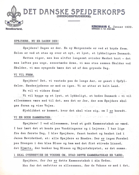 Forside: INDLÆG- Spejdernes Magasin 1920 årg 4 nr 5