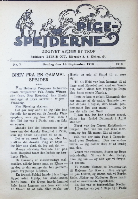 Forside: Pigespejderne 1918 årg nr. 7