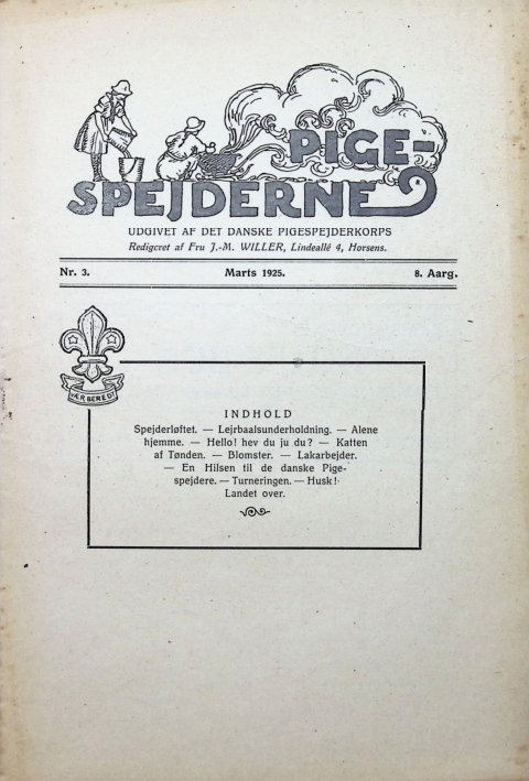 Forside: Pigespejderne 1925 årg 8 nr. 3