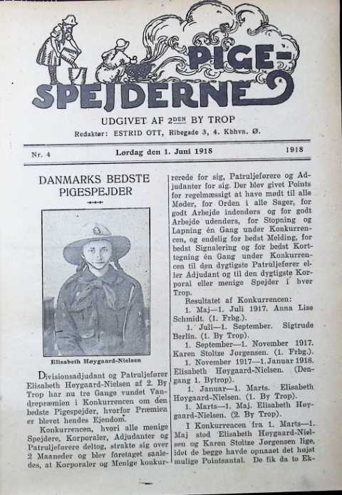 Forside: Pigespejderne 1918 årg nr. 4