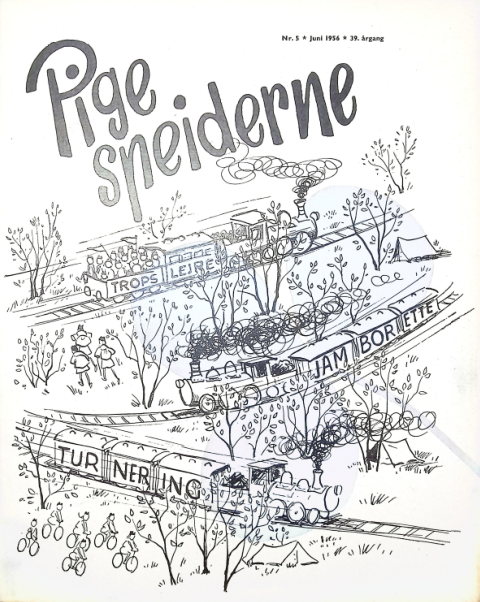 Forside: Pigespejderne 1956 årg 39 nr. 5