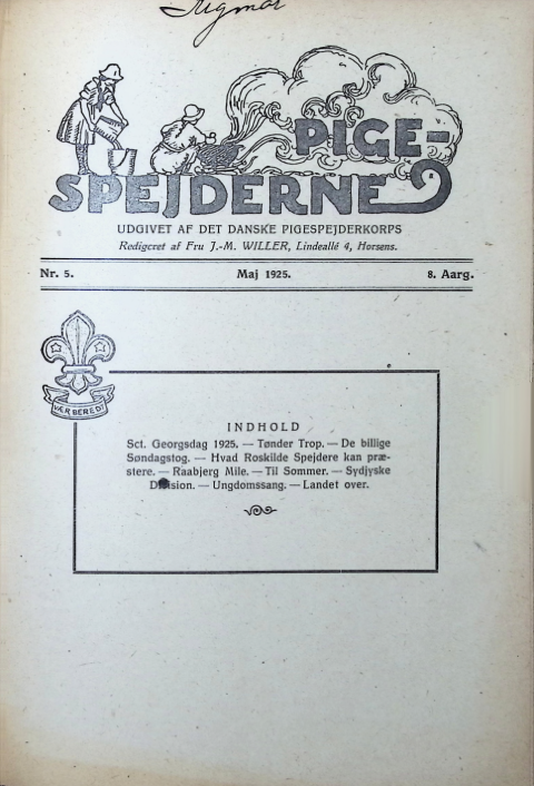 Forside: Pigespejderne 1925 årg 8 nr. 5