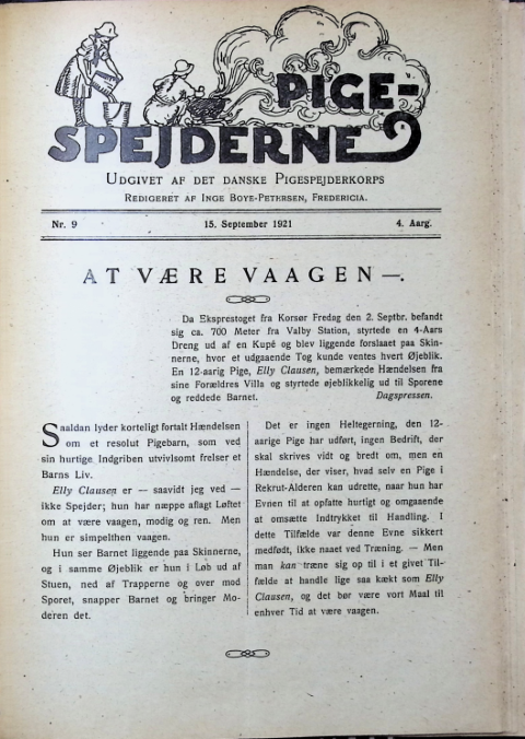 Forside: Pigespejderne 1921 årg 4 nr. 9
