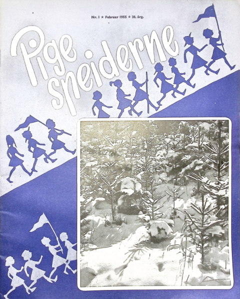 Forside: Pigespejderne 1955 årg 38 nr. 1