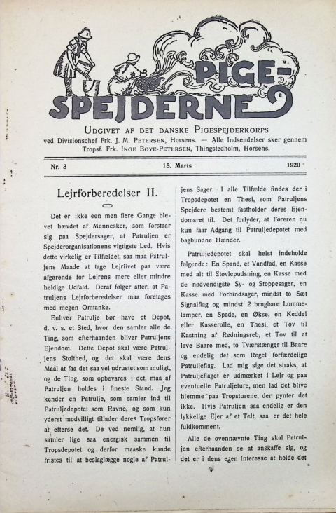 Forside: Pigespejderne 1920 årg 3 nr. 3