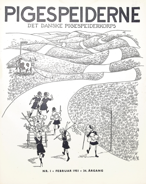 Forside: Pigespejderne 1951 årg 34 nr. 1