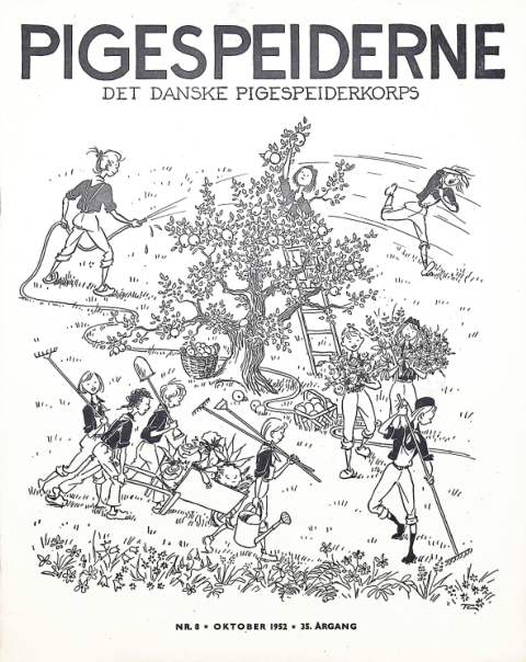 Forside: Pigespejderne 1952 årg 35 nr. 8