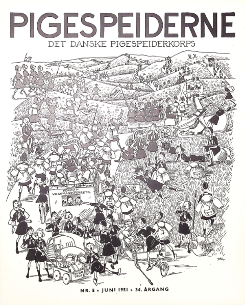 Forside: Pigespejderne 1951 årg 34 nr. 5
