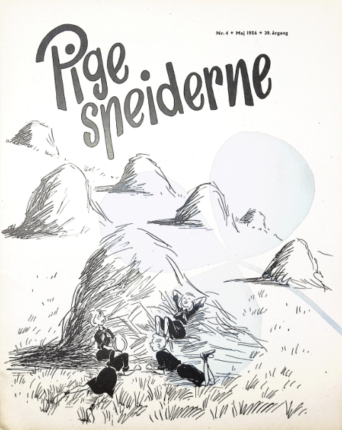 Forside: Pigespejderne 1956 årg 39 nr. 4